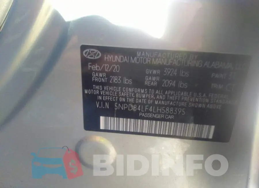 5NPD84LF4LH588395 Photo# 9