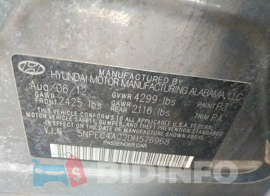 5NPEC4AC2DH576968 Photo# 9