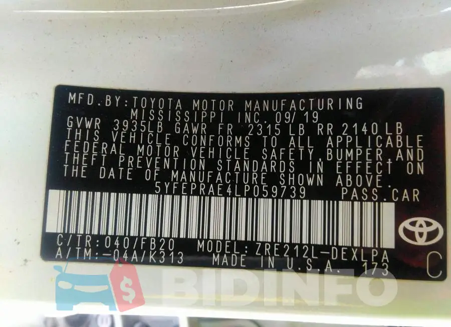 5YFEPRAE4LP059739 Photo# 9