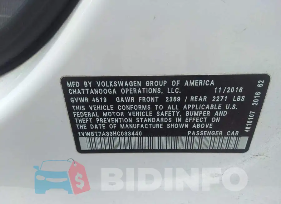 1VWBT7A33HC033440 Photo# 9