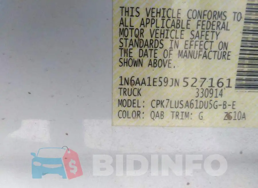 1N6AA1E59JN527161 Photo# 9