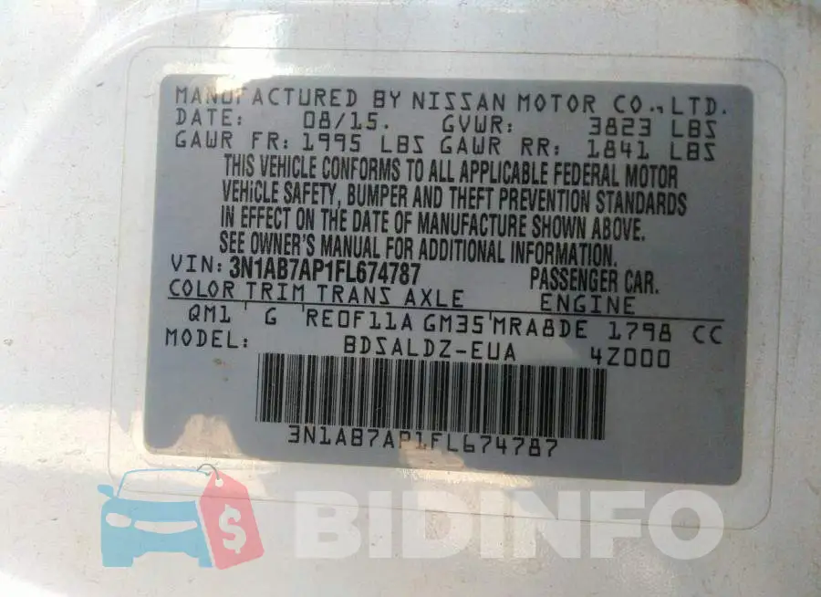 3N1AB7AP1FL674787 Photo# 9