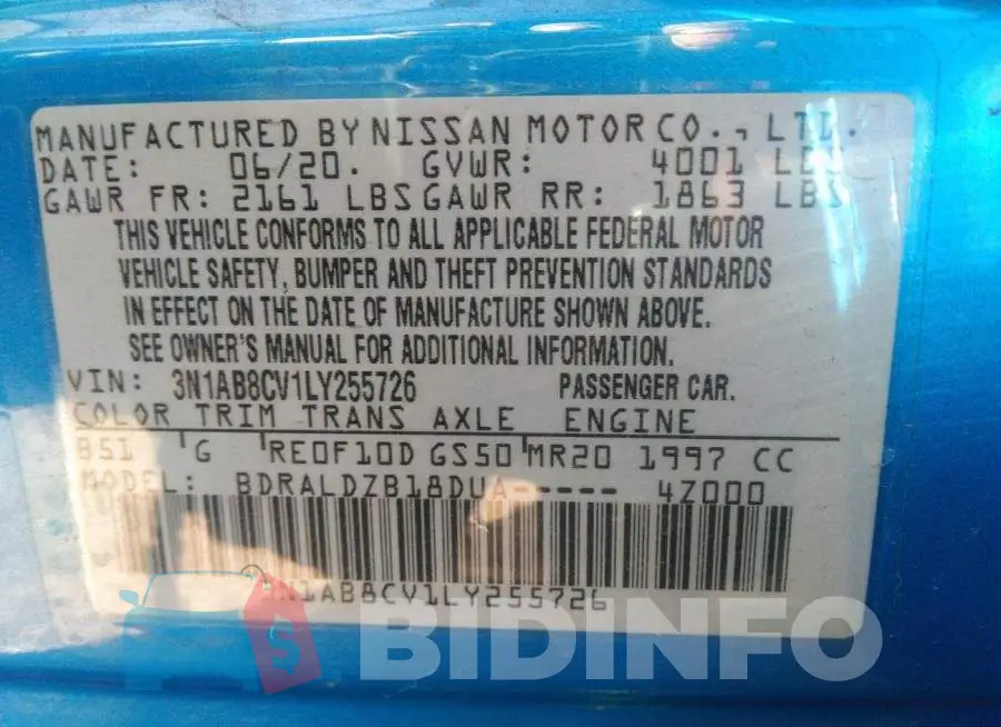 3N1AB8CV1LY255726 Photo# 9