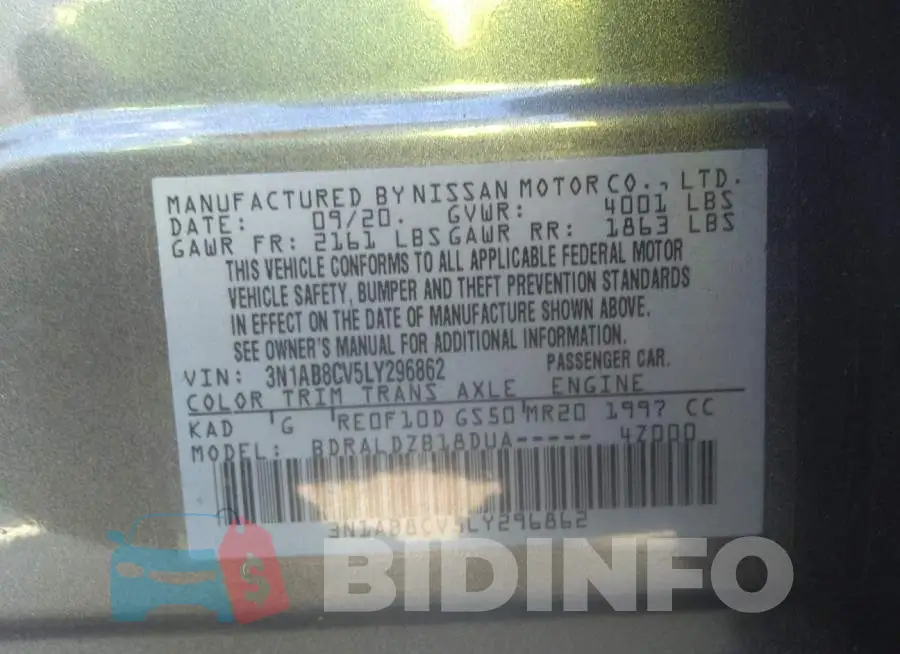3N1AB8CV5LY296862 Photo# 9
