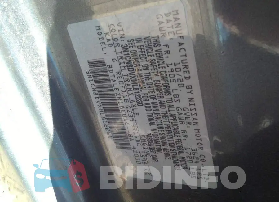 3N1CN8DVXML812260 Photo# 9