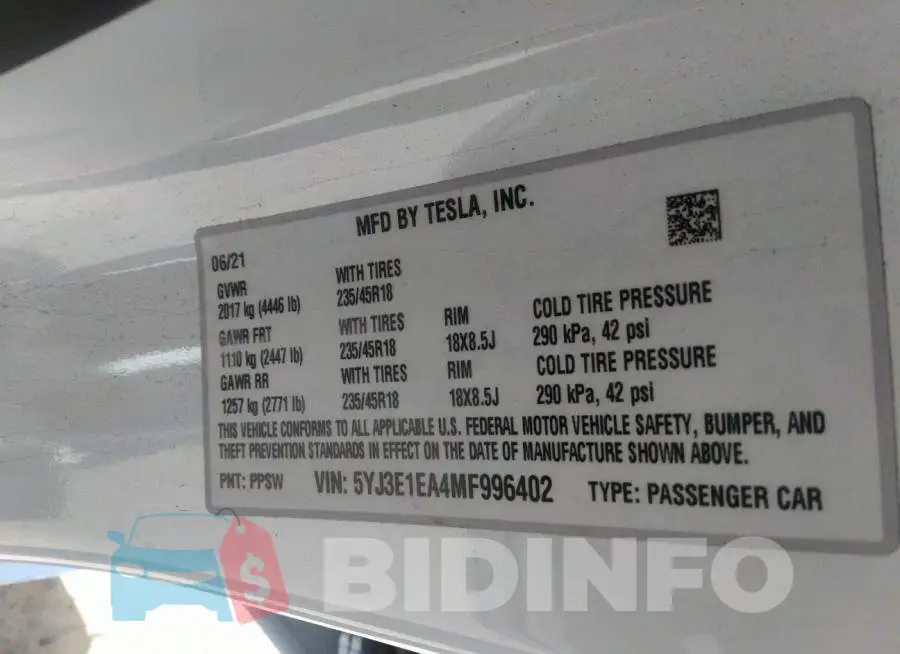 5YJ3E1EA4MF996402 Photo# 9