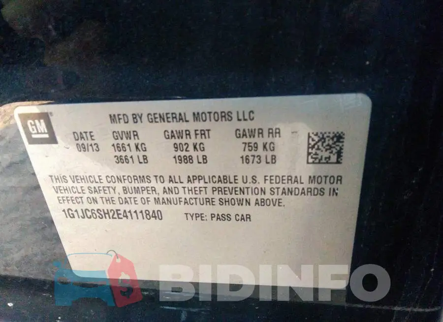 1G1JC6SH2E4111840 Photo# 9