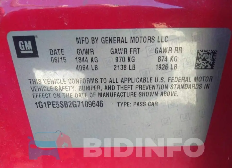 1G1PE5SB2G7109646 Photo# 9