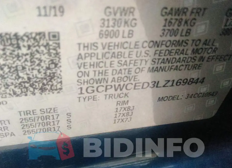 1GCPWCED3LZ169844 Photo# 9