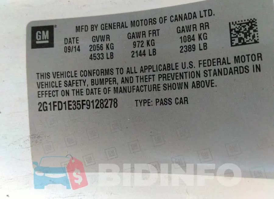 2G1FD1E35F9128278 Photo# 9