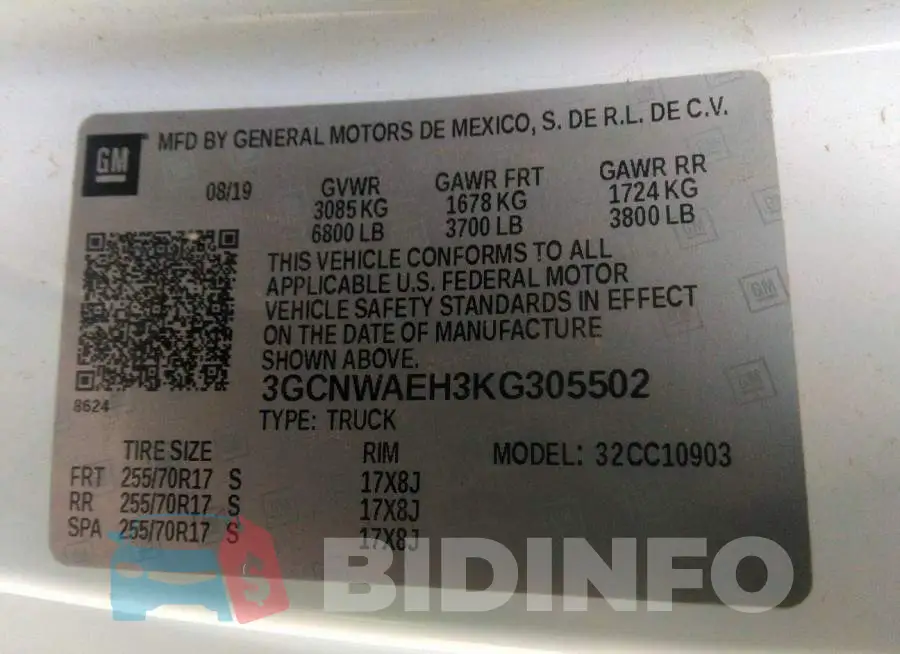 3GCNWAEH3KG305502 Photo# 9