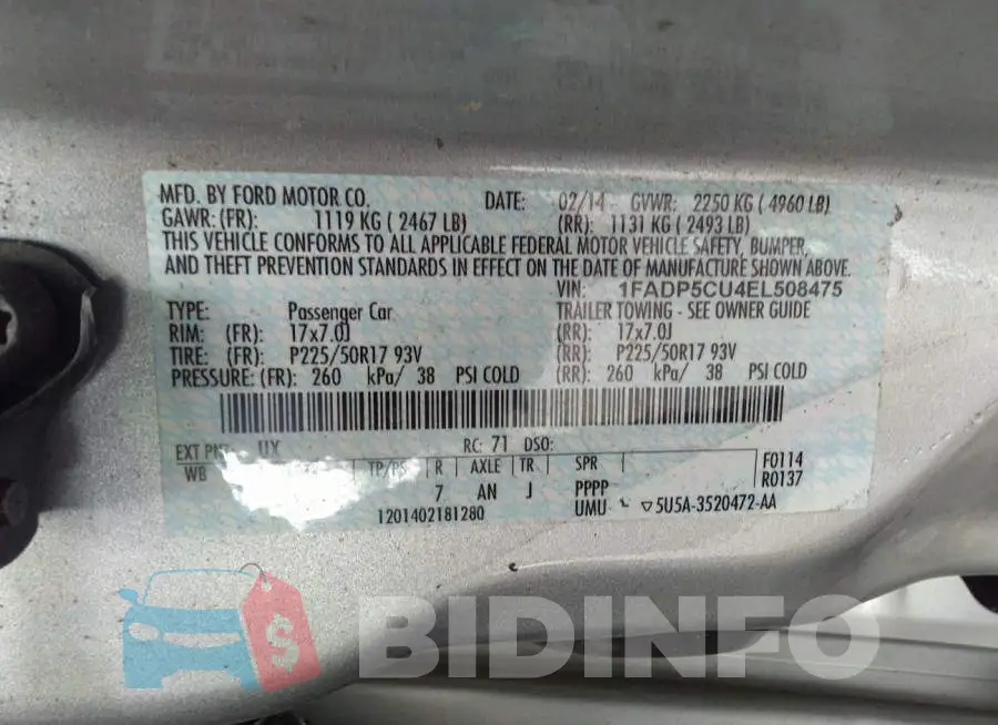 1FADP5CU4EL508475 Photo# 9