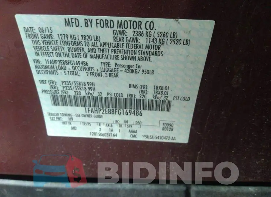 1FAHP2E88FG169486 Photo# 9