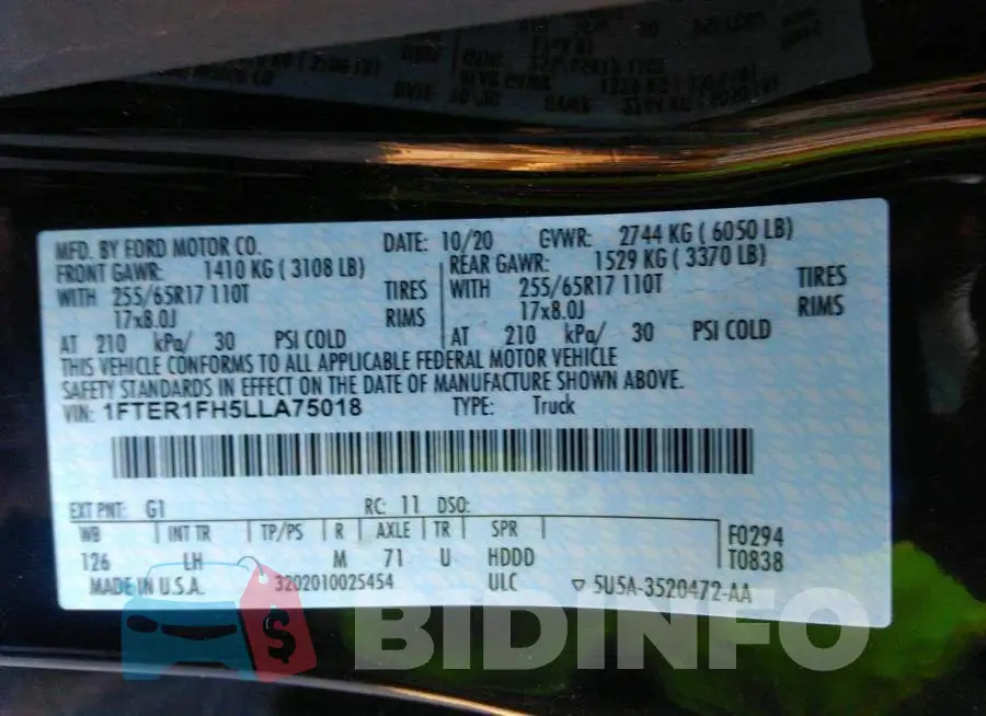 1FTER1FH5LLA75018 Photo# 9