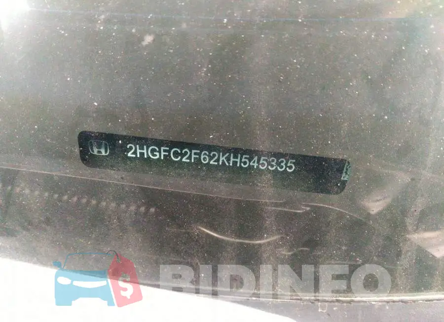 2HGFC2F62KH545335 Photo# 9