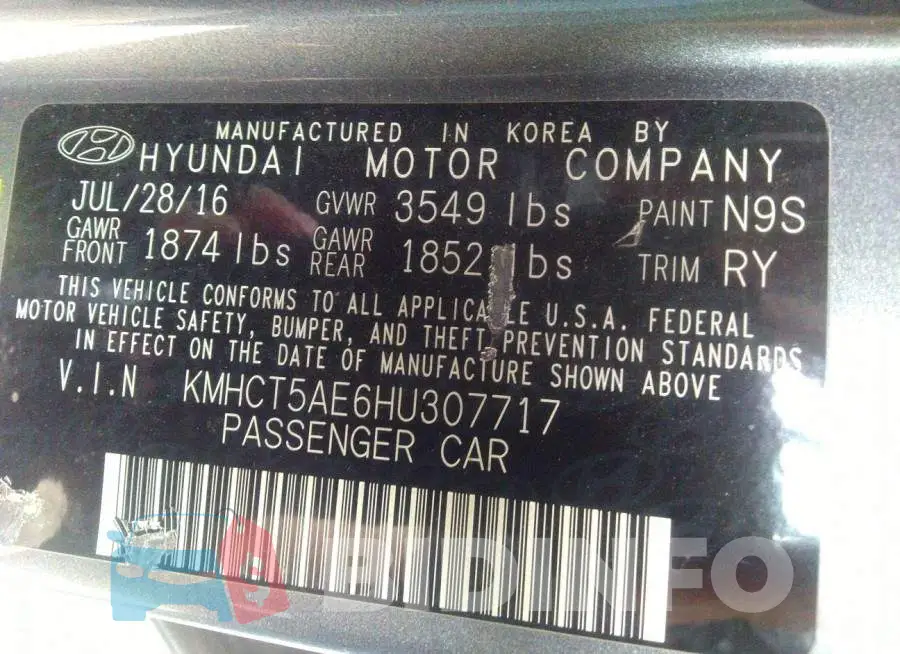 KMHCT5AE6HU307717 Photo# 9