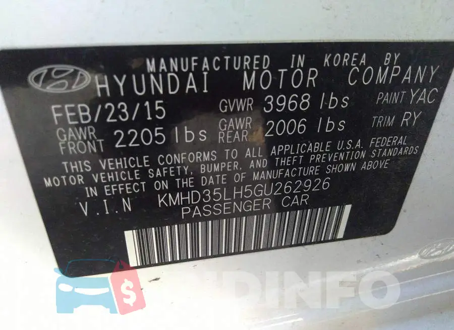 KMHD35LH5GU262926 Photo# 9