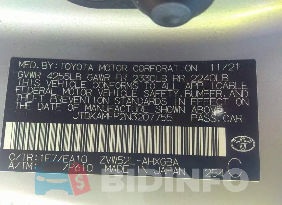JTDKAMFP2N3207755 Photo# 9