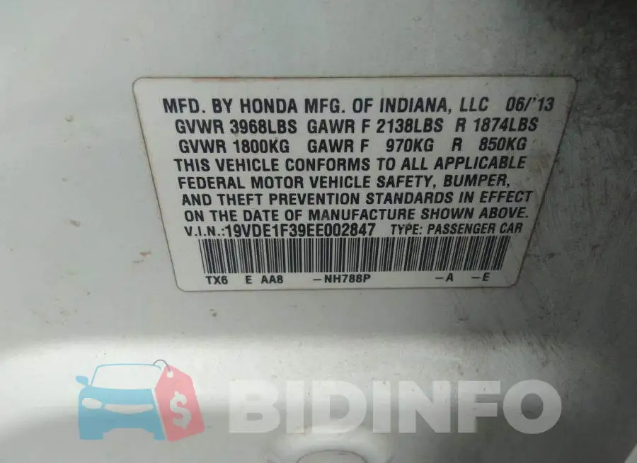 19VDE1F39EE002847 Photo# 9