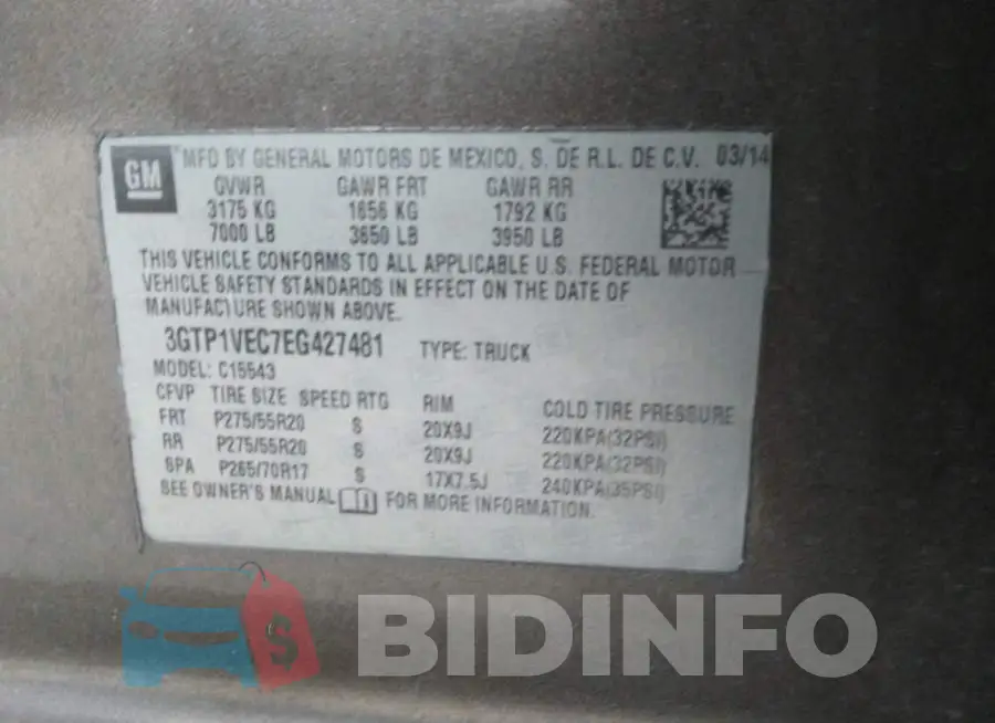 3GTP1VEC7EG427481 Photo# 9