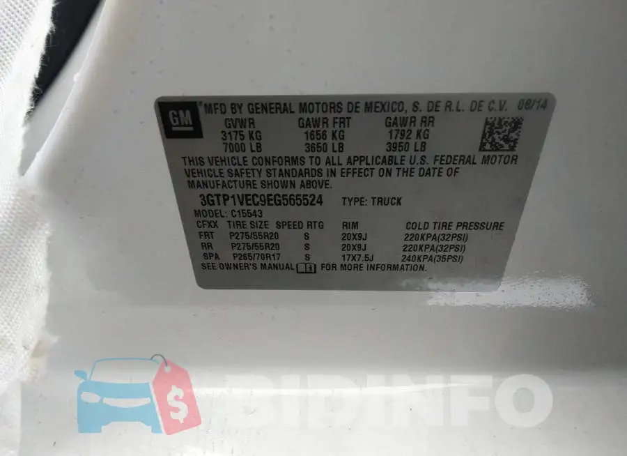 3GTP1VEC9EG565524 Photo# 9