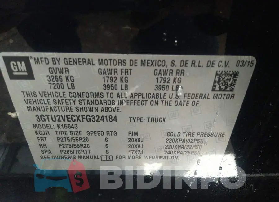 3GTU2VECXFG324184 Photo# 9