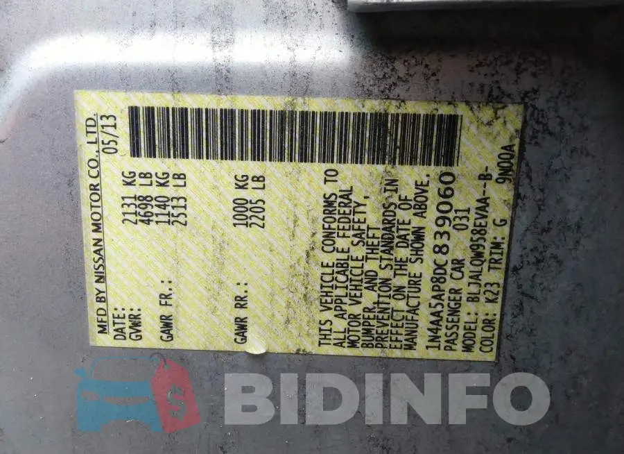 1N4AA5AP8DC839060 Photo# 9