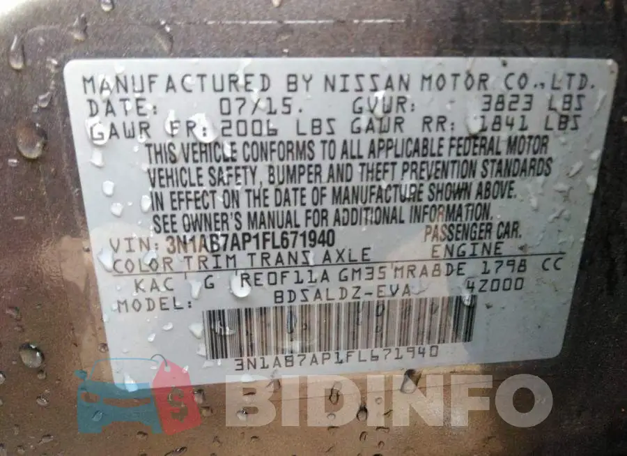 3N1AB7AP1FL671940 Photo# 9