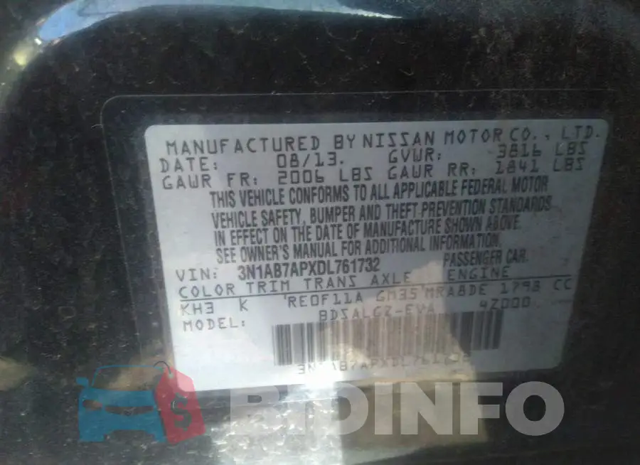 3N1AB7APXDL761732 Photo# 9
