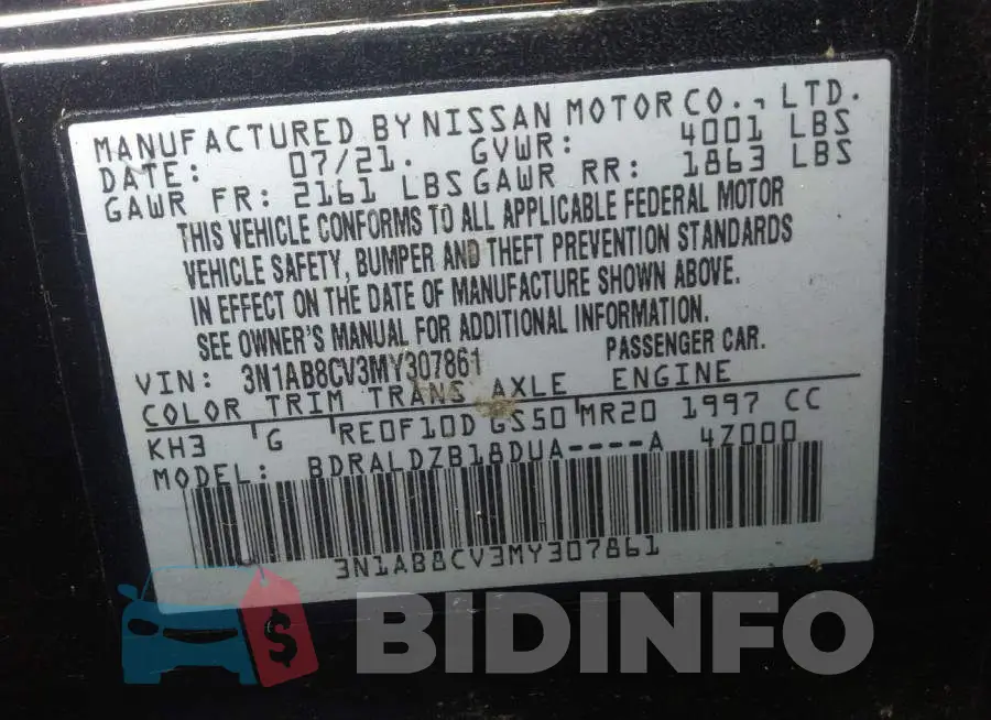 3N1AB8CV3MY307861 Photo# 9