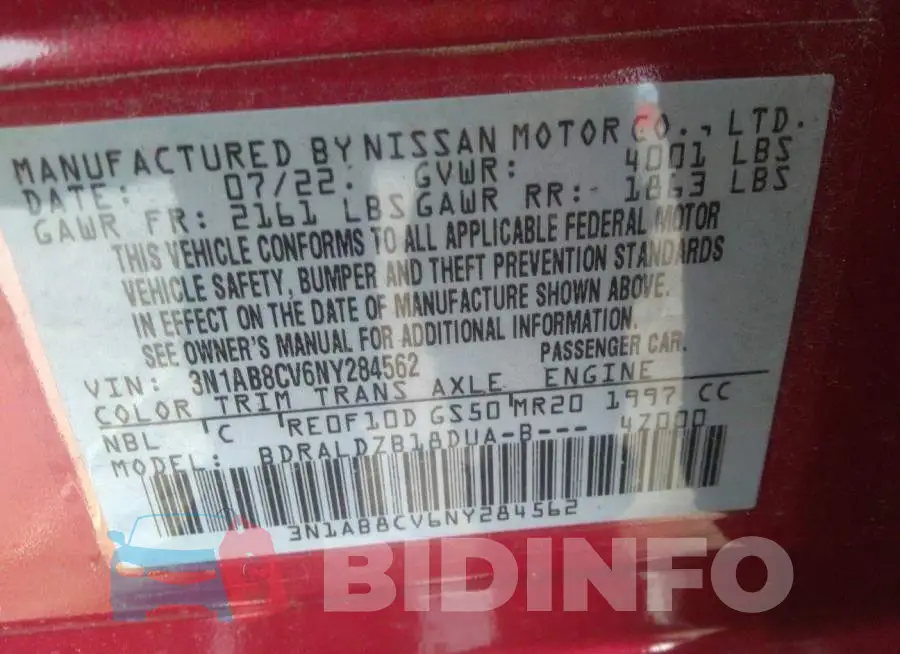 3N1AB8CV6NY284562 Photo# 9