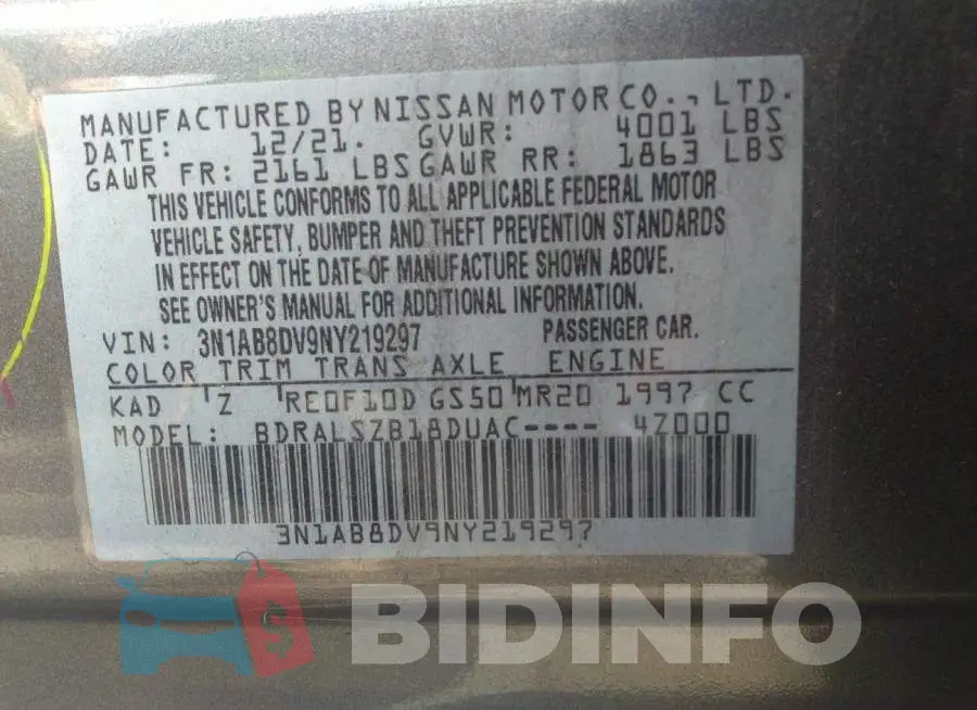 3N1AB8DV9NY219297 Photo# 9