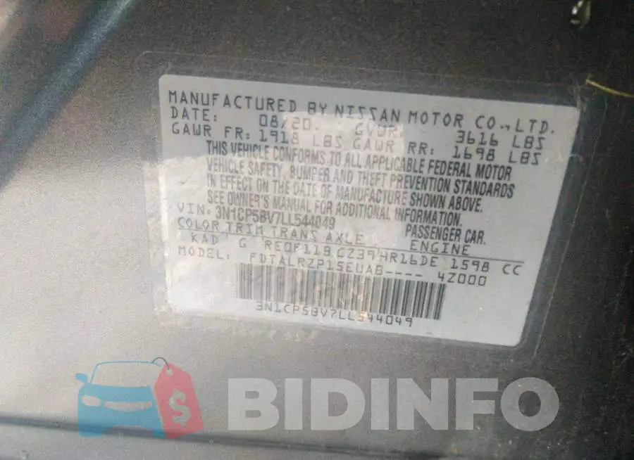 3N1CP5BV7LL544049 Photo# 9