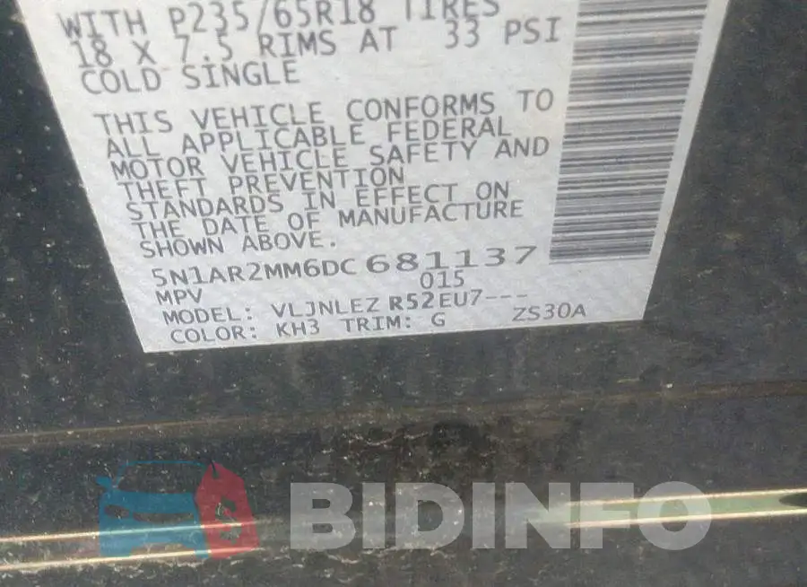5N1AR2MM6DC681137 Photo# 9