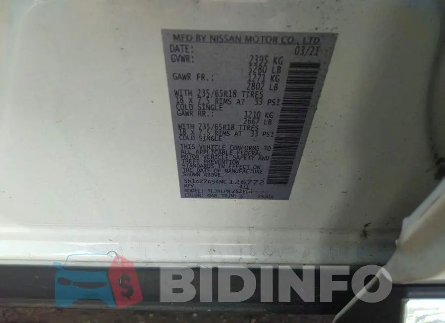 5N1AZ2AS4MC126772 Photo# 9