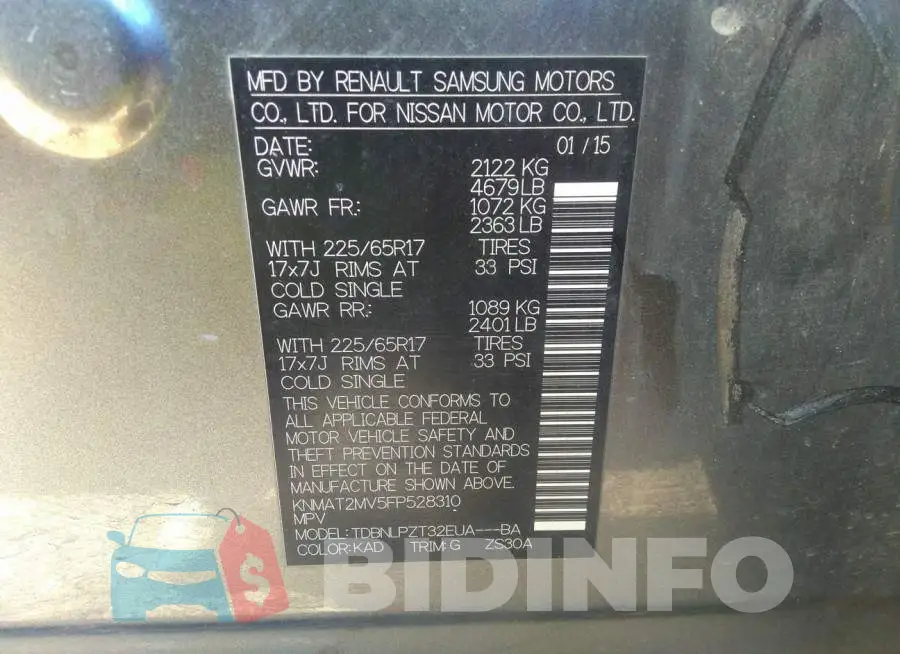 KNMAT2MV5FP528310 Photo# 9