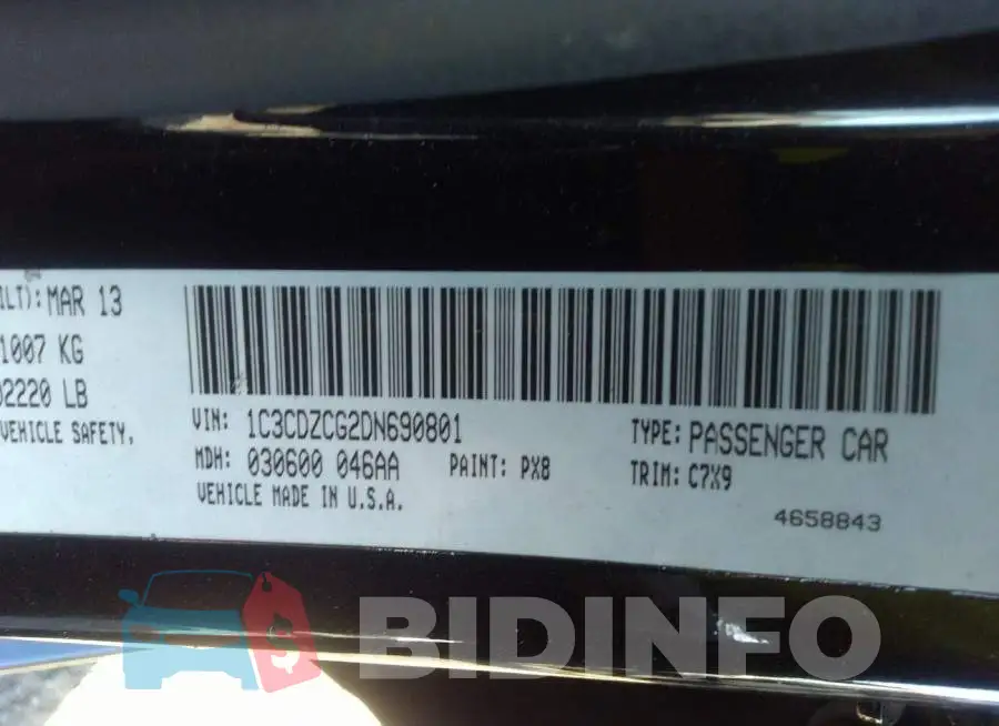 1C3CDZCG2DN690801 Photo# 9