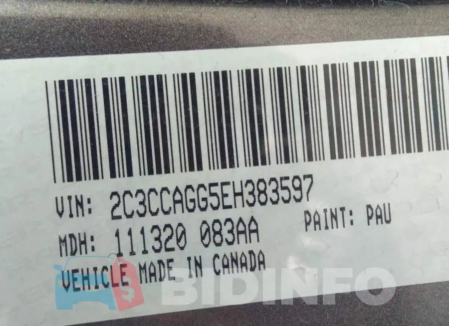 2C3CCAGG5EH383597 Photo# 9