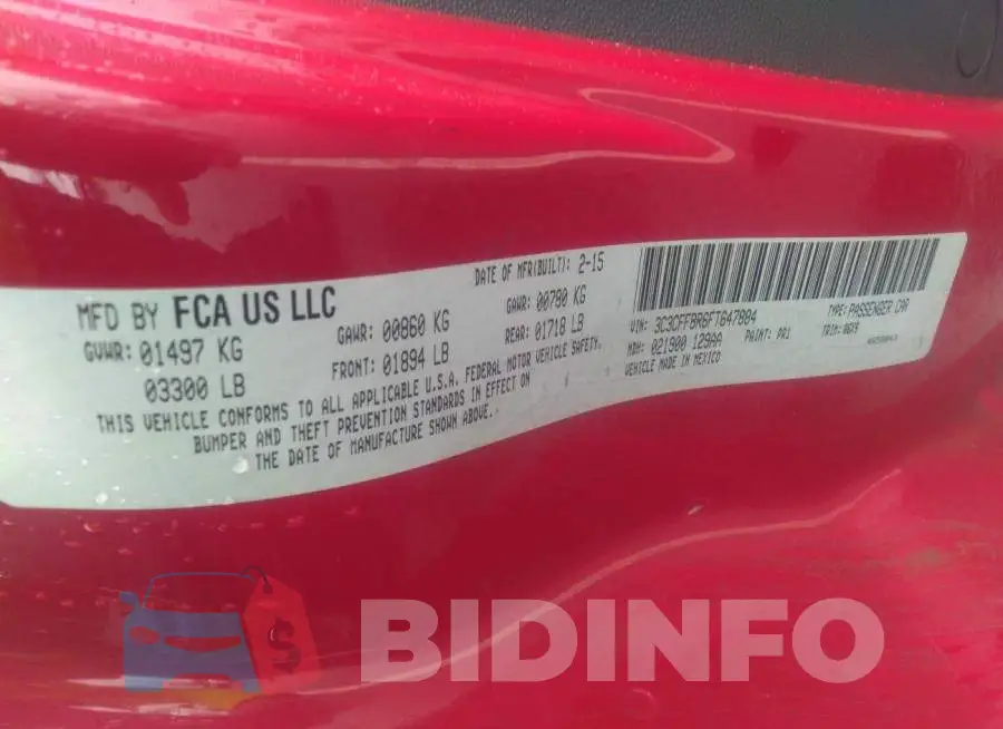 3C3CFFBR6FT647884 Photo# 9