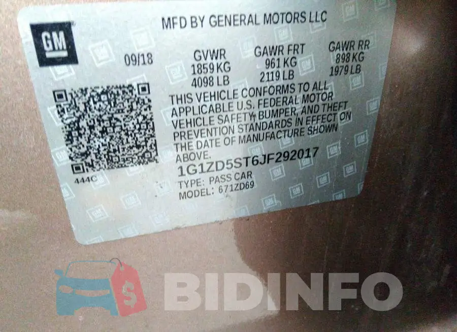 1G1ZD5ST6JF292017 Photo# 9