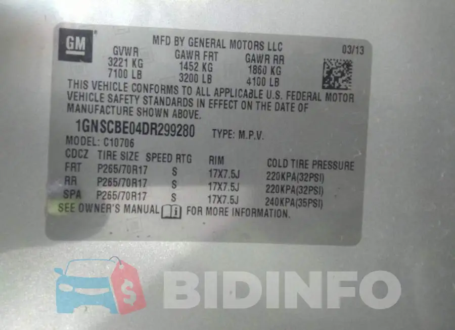 1GNSCBE04DR299280 Photo# 9