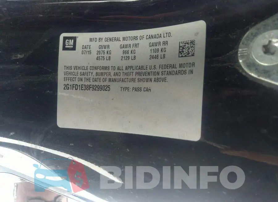 2G1FD1E38F9299025 Photo# 9