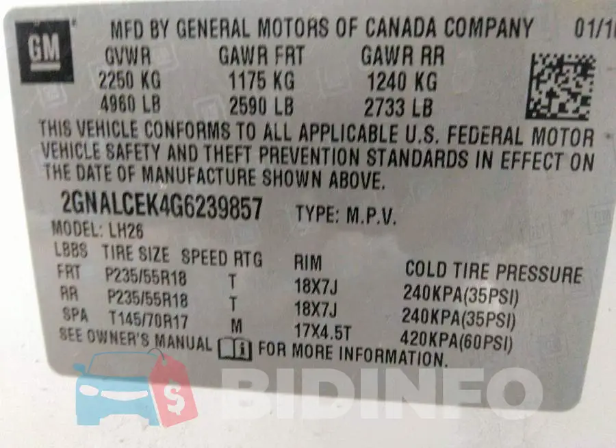 2GNALCEK4G6239857 Photo# 9