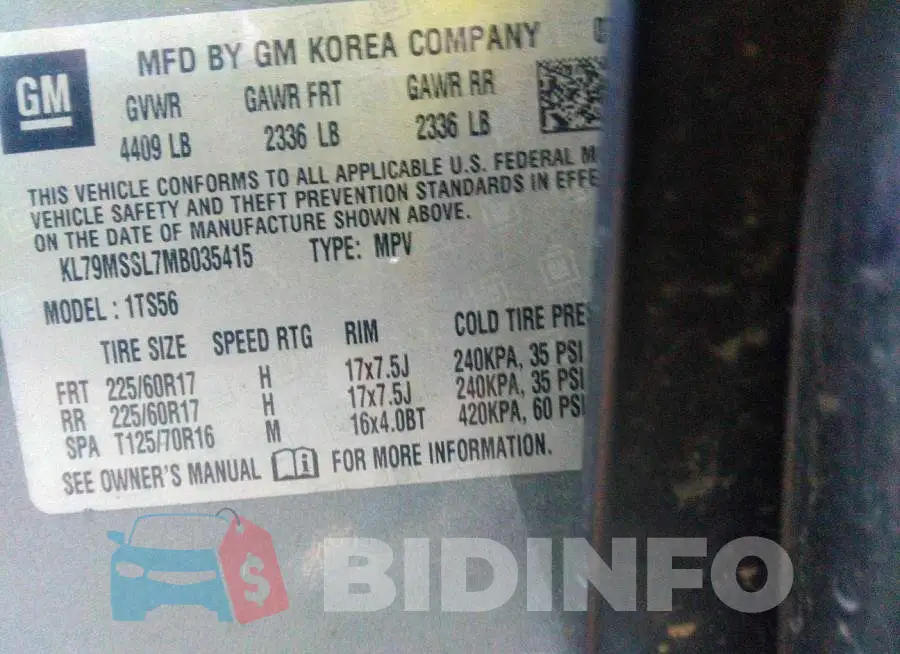 KL79MSSL7MB035415 Photo# 9