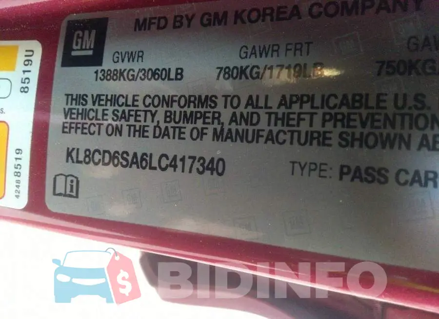 KL8CD6SA6LC417340 Photo# 9