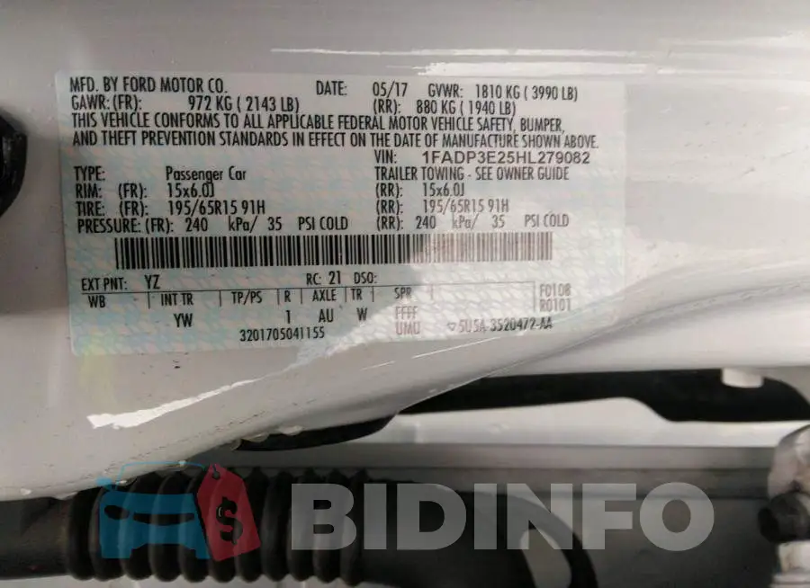 1FADP3E25HL279082 Photo# 9