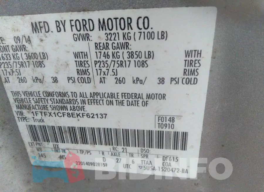 1FTFX1CF8EKF62137 Photo# 9