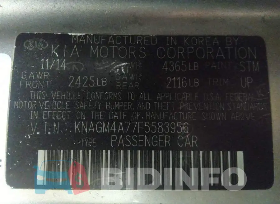 KNAGM4A77F5583956 Photo# 9