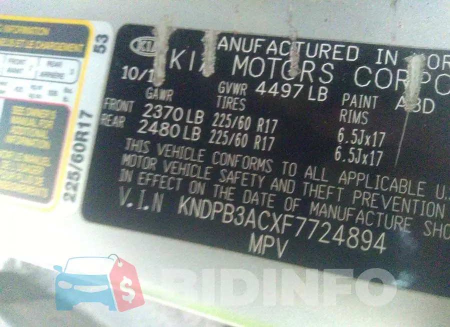 KNDPB3ACXF7724894 Photo# 9