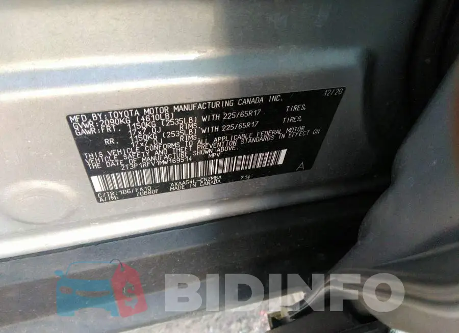 2T3P1RFV1MW169514 Photo# 9
